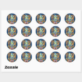 WITCH TELLING SPOOKY BEDTIME STORIES, HALLOWEEN RONDE STICKER (Vel)