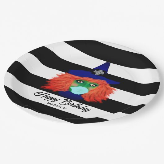 Witch Theme Halloween Birthday Chic Personalized Papieren Bordje (Gekanteld)