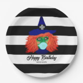 Witch Theme Halloween Birthday Chic Personalized Papieren Bordje (Voorkant)