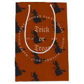 Witch Trick or treat Halloween Grunge Pattern Medium Cadeauzakje (Voorkant)