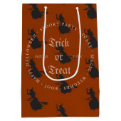 Witch Trick or treat Halloween Grunge Pattern Medium Cadeauzakje (Achterkant)