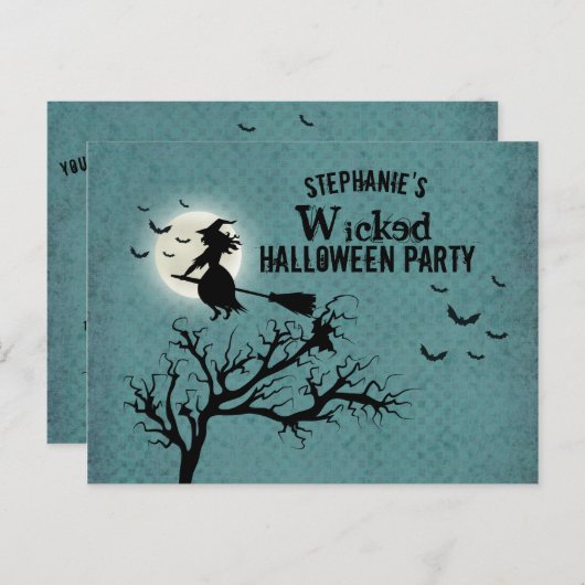 Witch Uitnodiging Briefkaart (Voorkant / Achterkant)