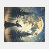 Witch Under Full Moon Enchanted Night Fleece Deken (Voorkant (Horizontaal))