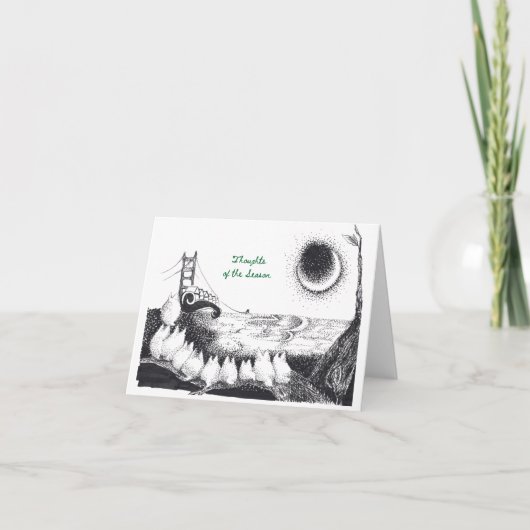 Witch-vakantie Yule-kaart "Thoughts of the Season" Kaart (Voorkant)