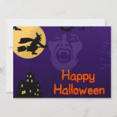 Witch, Vampire and Haunted House Party Invitations Kaart (Voorkant)
