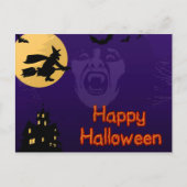 Witch, Vampire en Briefkaart met haunted House (Voorkant)