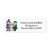 Witch, Vampire en Mummy Halloween Etiket (Voorkant)