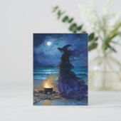 Witch van het Moonlit Zee Briefkaart (Staand voorkant)