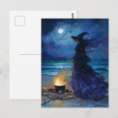 Witch van het Moonlit Zee Briefkaart (Voorkant / Achterkant)