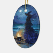 Witch van het Moonlit Zee Keramisch Ornament (Links)