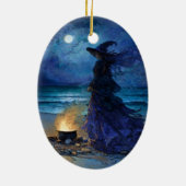 Witch van het Moonlit Zee Keramisch Ornament (Achterkant)