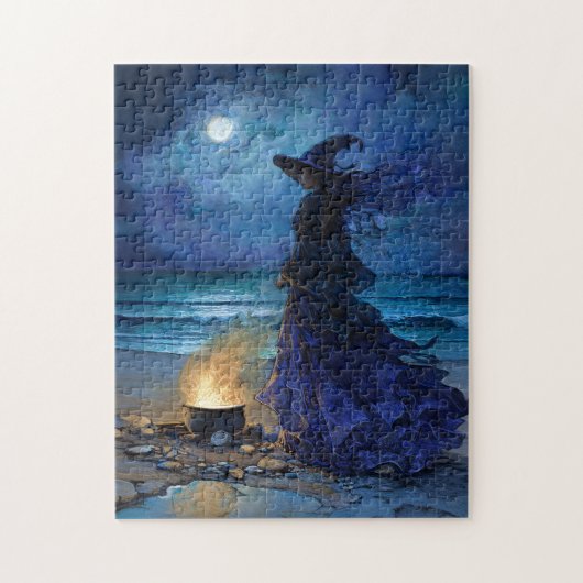 Witch van het Moonlit Zee Legpuzzel (Verticaal)