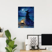 Witch van het Moonlit Zee Poster (Thuiskantoor)