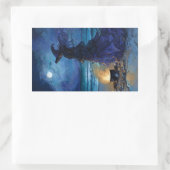 Witch van het Moonlit Zee Rechthoekige Sticker (Tas)