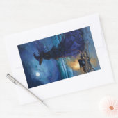 Witch van het Moonlit Zee Rechthoekige Sticker (Envelop)