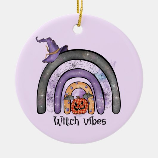 Witch Vibes Black Rainbow Keramisch Ornament (Voorkant)