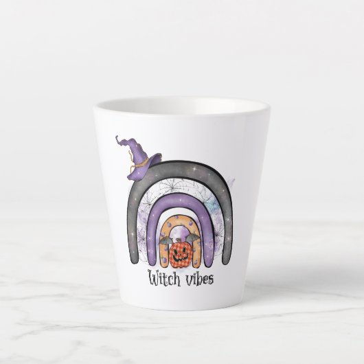 Witch Vibes Black Rainbow Latte Mok (Voorkant)