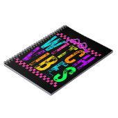 Witch Vibes Halloween Neon Checkered Bow Notitieboek (Linkerzijde)