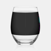 Witch Vibes Halloween Neon Checkered Bow Wijnglas Zonder Voet (Rechts)