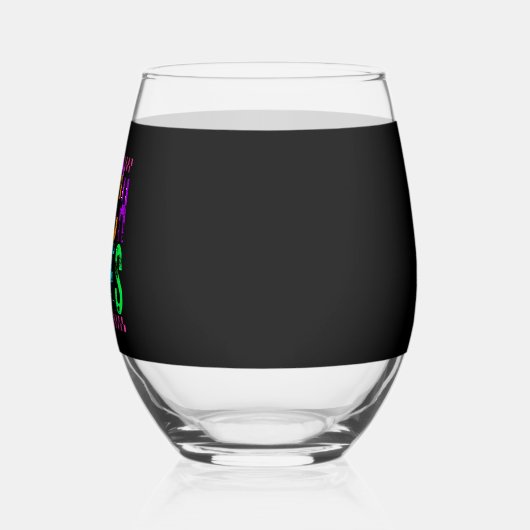 Witch Vibes Halloween Neon Checkered Bow Wijnglas Zonder Voet (Links)