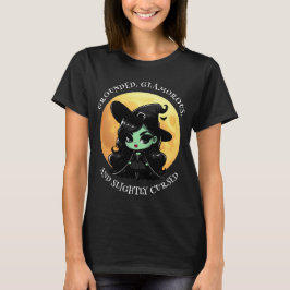 Witch Vibes Only Green Glam & Full Moon Graphic T-shirt