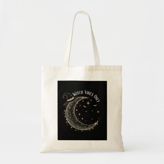 Witch Vibes Only Moon Halloween Mystiek Tote Bag (Voorkant)