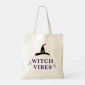 Witch Vibes Witch Pet Halloween Paarse Typografie Tote Bag (Achterkant)