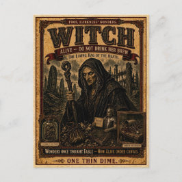 Witch, Vintage Circus Monster Briefkaart