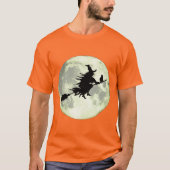 Witch vliegt op volle maan T-shirt (Voorkant)
