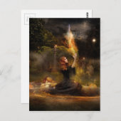Witch voert Magic Circle Spells uit Briefkaart (Voorkant / Achterkant)