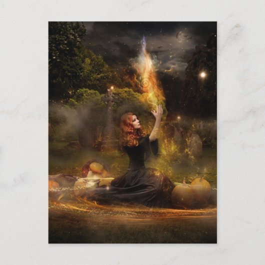 Witch voert Magic Circle Spells uit Briefkaart (Voorkant)