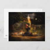 Witch voert Magic Circle Spells uit Briefkaart (Voorkant / Achterkant)