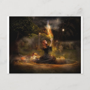 Witch voert Magic Circle Spells uit Briefkaart