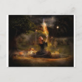 Witch voert Magic Circle Spells uit Briefkaart (Voorkant)