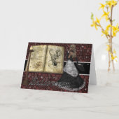 Witch w/Book of Spells Halloween Wenskaart Kaart (Gele Bloem)