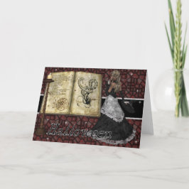 Witch w/Book of Spells Halloween Wenskaart Kaart