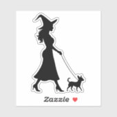 Witch Walking Chihuahua  Sticker (Vel)