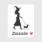Witch Walking Chihuahua Sticker (Vel)