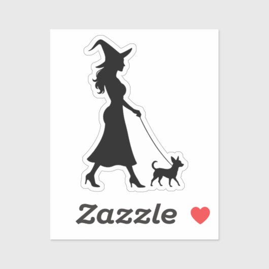Witch Walking Chihuahua  Sticker (Vel)