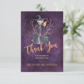 Witch waterverf Halloween vrijgezellenfeest bedank Bedankkaart (Staand voorkant)