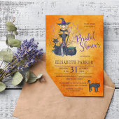 Witch waterverf Halloween vrijgezellenfeest party Kaart