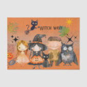 Witch Way? Cute Monsters Halloween Tissue Paper  Tissuepapier (Voorkant)