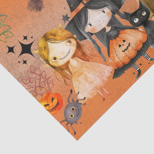 Witch Way? Cute Monsters Halloween Tissue Paper  Tissuepapier (Detail)