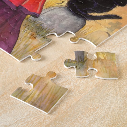Witch Way Fantasy Halloween Art van Molly Harrison Legpuzzel (Zijkant)