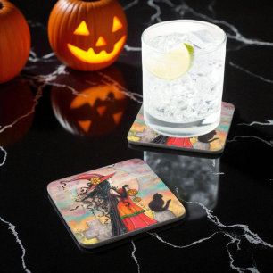 Witch Way Halloween Art beroemd gemaakt door Molly Bier Onderzetter
