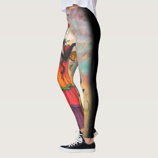 Witch Way Halloween Fantasy Art Leggings (Links)