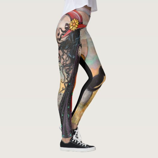 Witch Way Halloween Fantasy Art Leggings (Rechts)