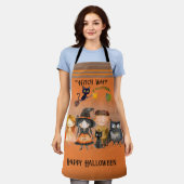 Witch Way Halloween Sinaasappel Schort (Gedragen)