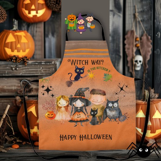 Witch Way Halloween Sinaasappel Schort