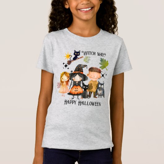 Witch Way Happy Halloween T-shirt (Voorkant)